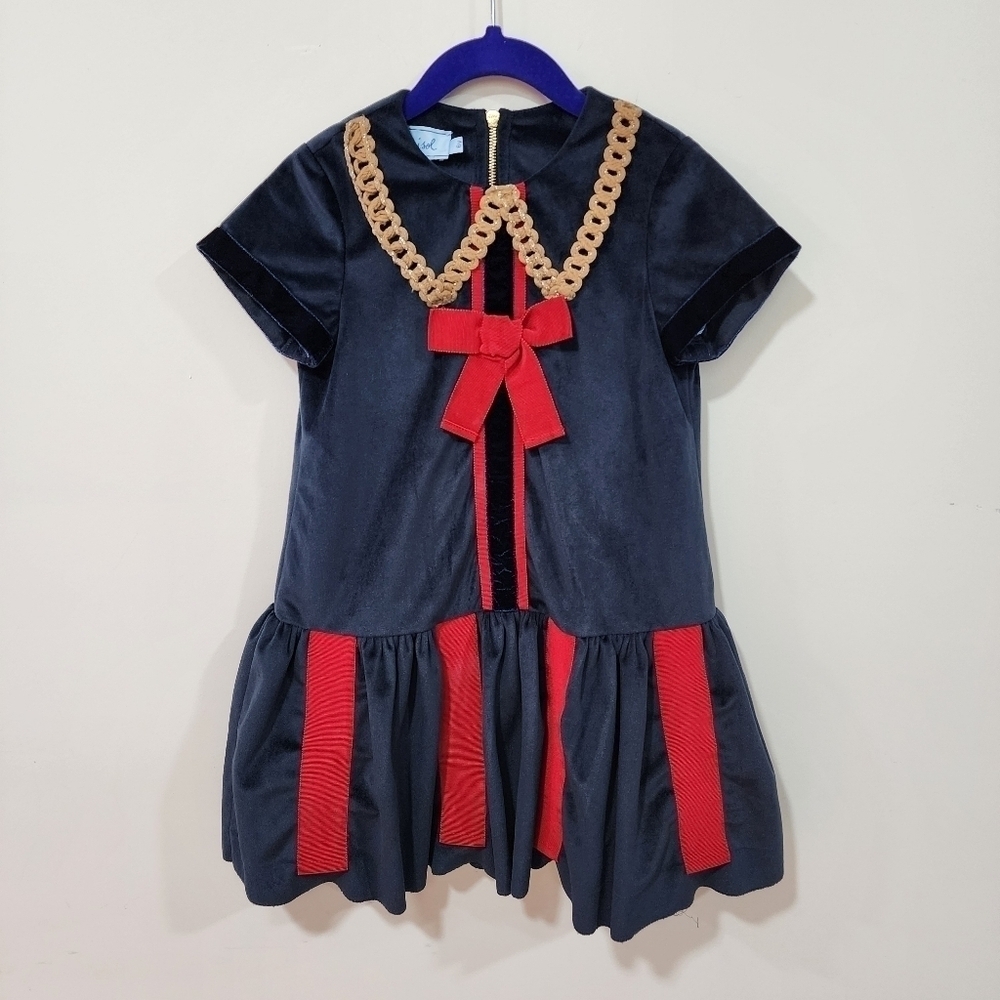 Mimisol Blue Velvet Dress, Size 6
